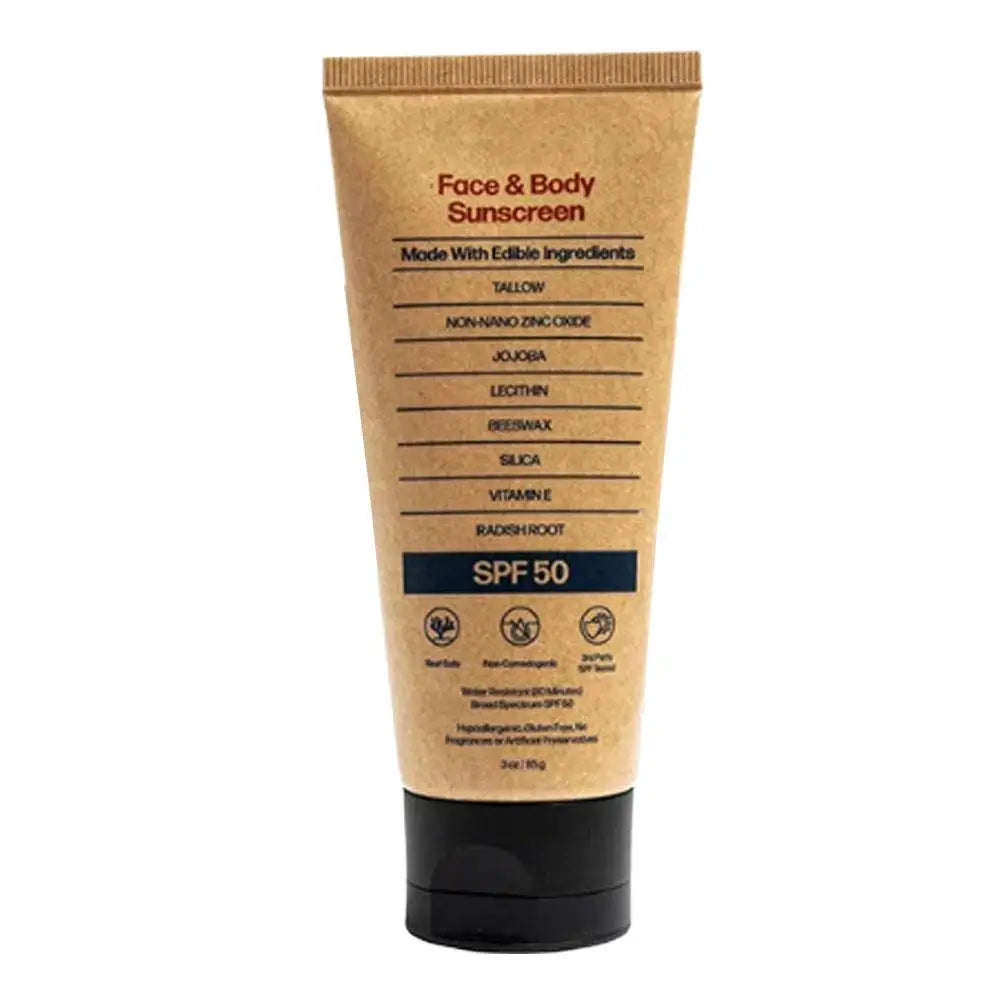 Beef Tallow Sunscreen Organic Non-greasy Formula Face Cream Natural Tasteless Sun Block SPF 50+ UV Protective Sunblock Skin Care