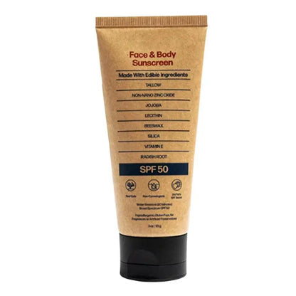 Beef Tallow Sunscreen Organic Non-greasy Formula Face Cream Natural Tasteless Sun Block SPF 50+ UV Protective Sunblock Skin Care